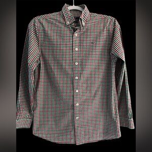 Vineyard Vines Red and Green Checkered Whale Shirt size  Boys L (16)